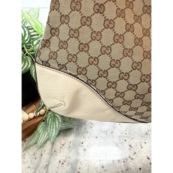 GUCCI Horsebit Beige Ivory Gold Hardware GG Canvas 137386 Shoulder Bag Ladies - Picture 6 of 11